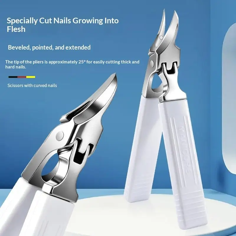 Super Pointed Oblique Ingrown Toenail Clippers  Curved Blade Non Slip Handle For Home Foot Care Personal Grooming Use