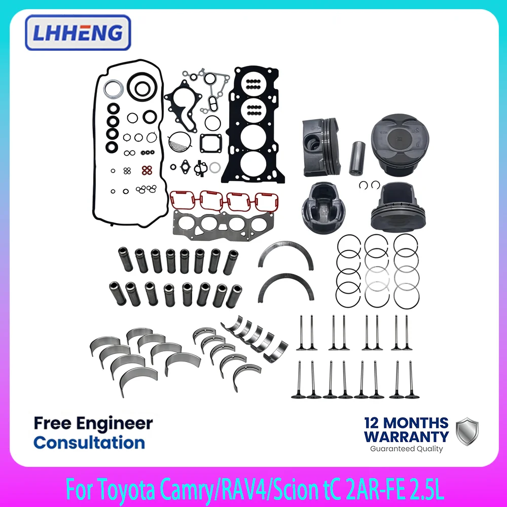 Engine Rebuild Kit For Toyota Camry RAV4 Venza Avalon Highlander Sienna 2AR-FE 2.5L Petrol 04111-36126 13011-0V010 13211-0V010
