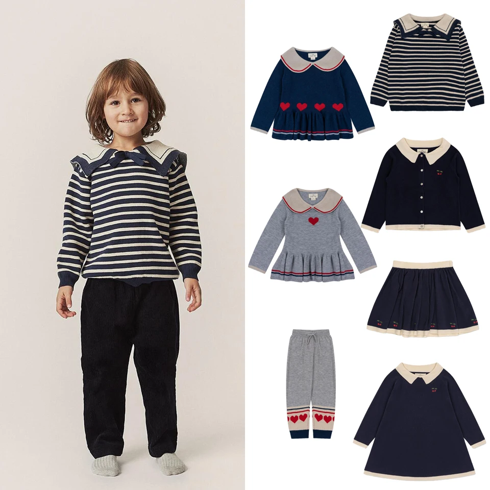 KS Brand Baby Girl Clothes Set Children Sweater And Pant Suit Kids Knit Sweater Newborn Long Sleeve Clothes Kids Pullover Tops