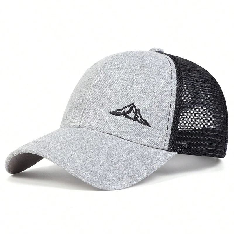 Unisex Mountain Range Embroidery Baseball Net Caps Spring and Summer Outdoor Adjustable Casual Hats Sunscreen Hat