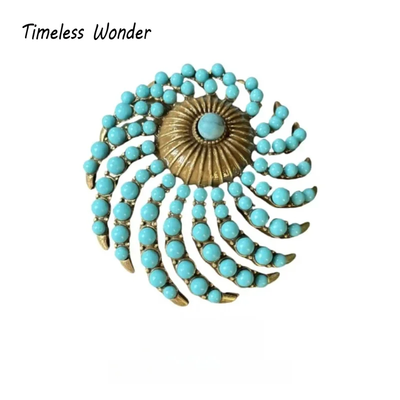 Timeless Wonder Retro Faux Stone Geo Brooch Pins for Women Designer Jewelry Runway Trendy Rare Cocktail Sweet Gift 5386