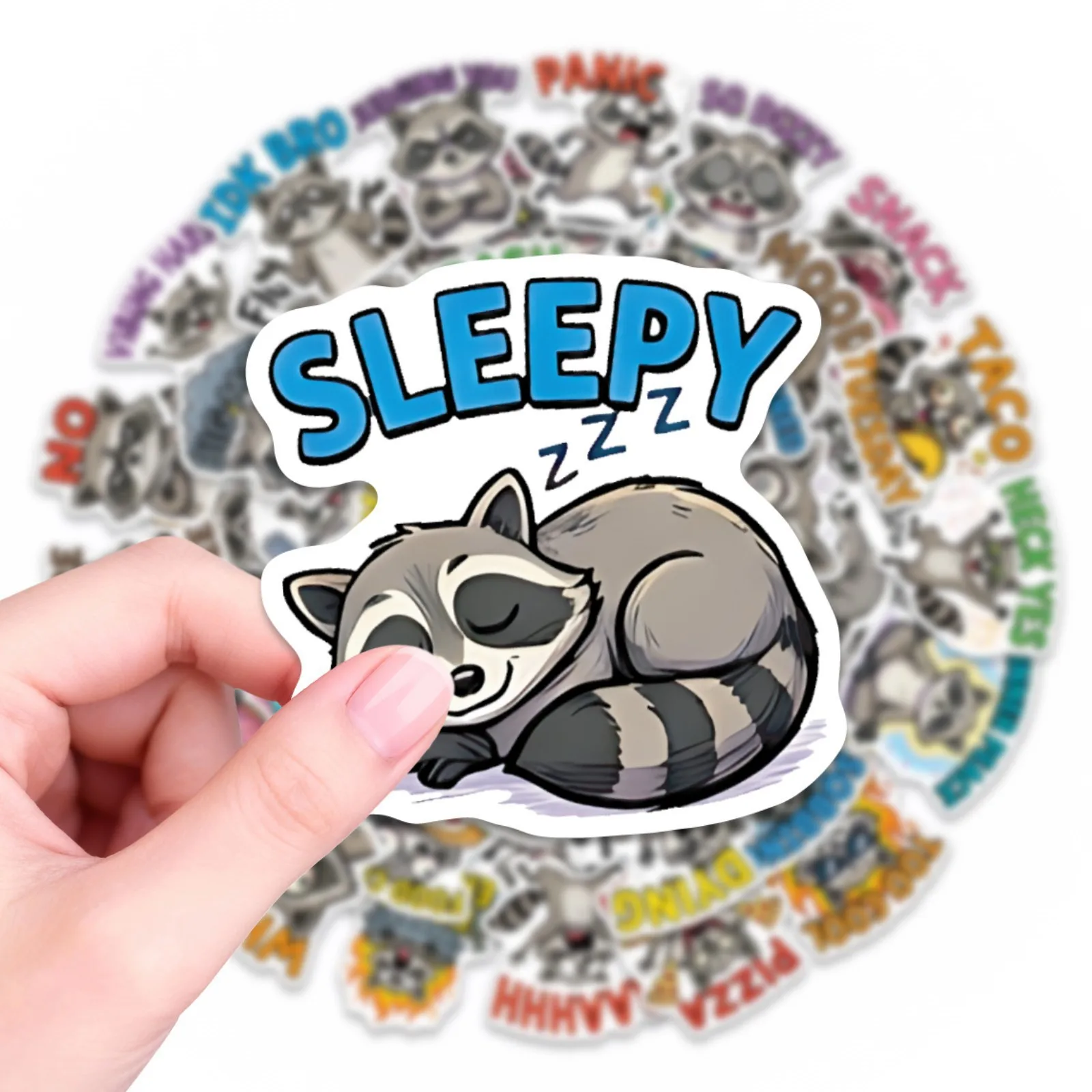 10/30/50PCS Cartoon Funny Raccoon Stickers Kawaii Animals DIY Skateboard Toys aGuitar Luggage Suitcase Decals Graffiti Sticker