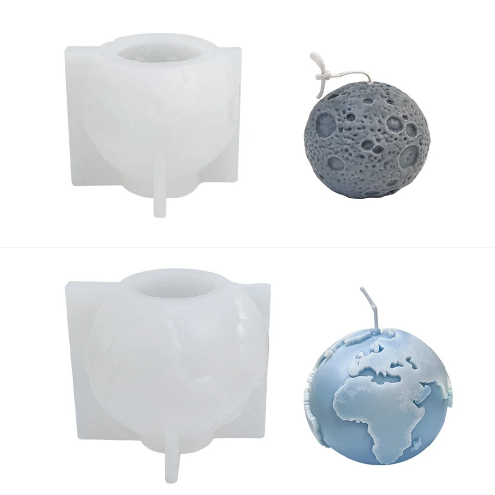 

3D Moon Earth Aromatherapy Candle Silicone Mold DIY Gypsum Candle Silicone Mold Scented Making Tools 3D DIY Handmade Fragrance