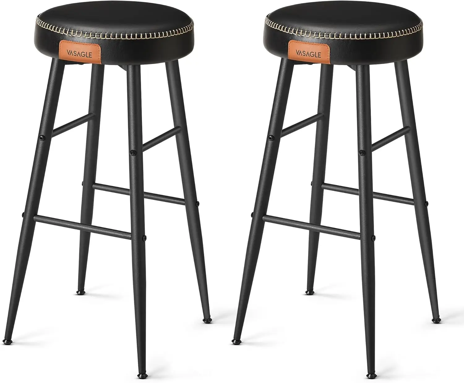 

VASAGLE EKHO Collection - Bar Stools Set of 2, Bar Height Bar Stools, Kitchen Counter Stools Mid-Century Modern Backless Counter