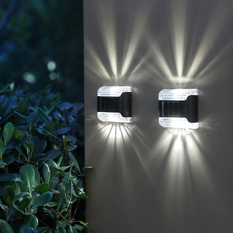 Solar Up And Down Wall Lights;Outdoor Waterproof LED Step Light;Solar Fence Lights For Outdoor Yard Garden Lawn Patio Courty