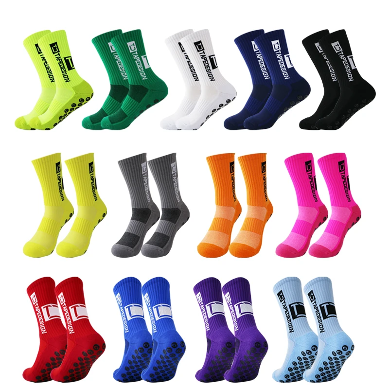 Calcetines deportivos de fútbol, medias de goma antideslizantes para ciclismo, correr, Yoga, baloncesto, 38-45 colores