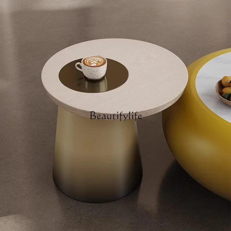 

yj7 Italian minimalist light luxury round coffee table combination modern senior living room home