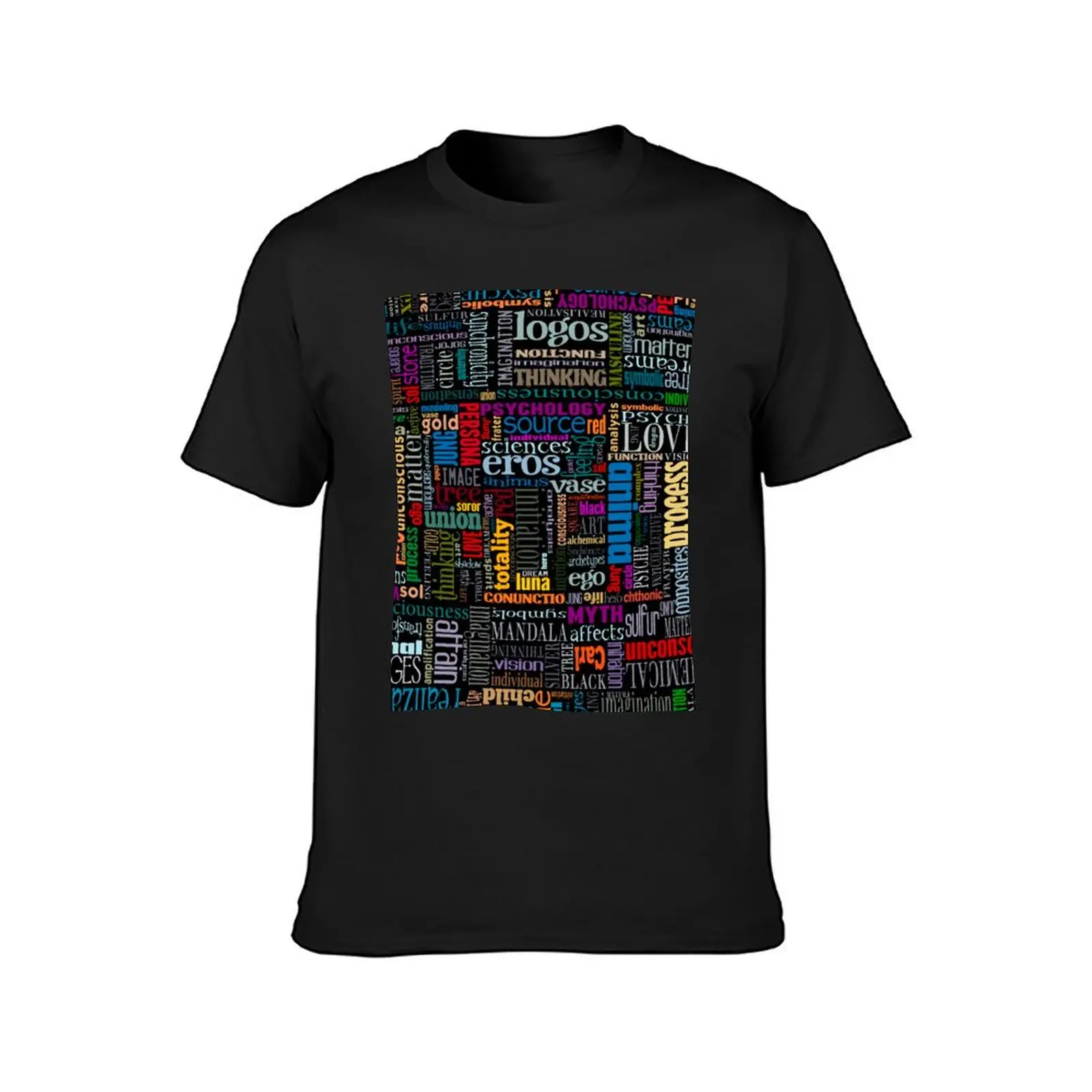 Jungian Psychology Word Cloud T-Shirt plain quick-drying mens clothes