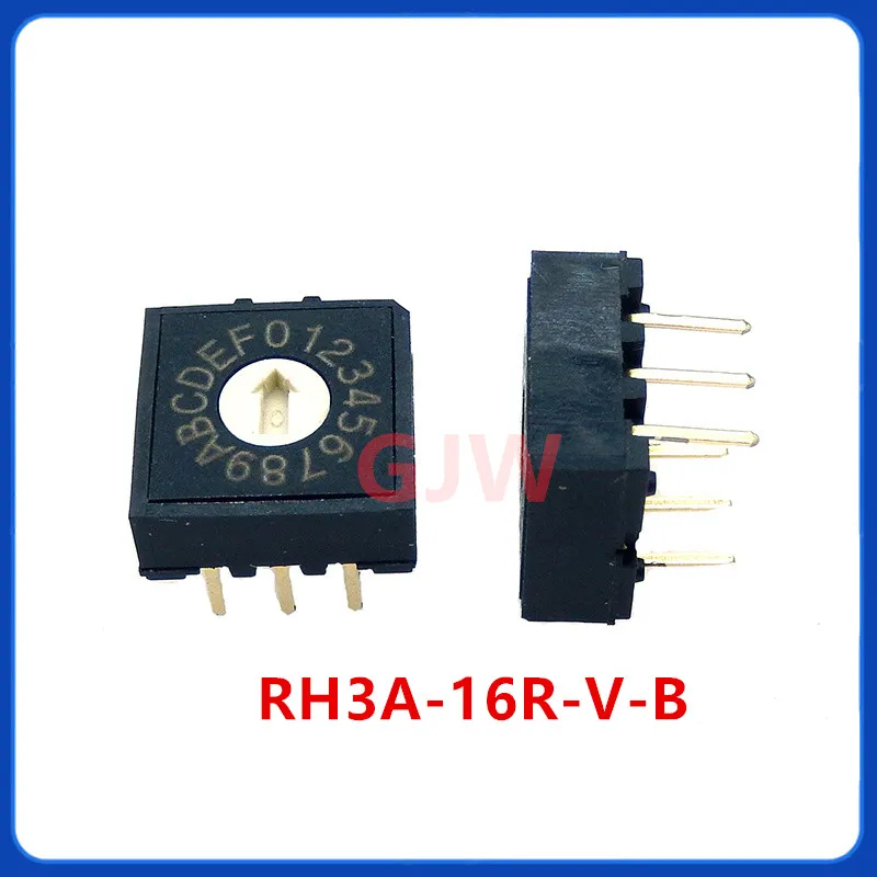 new Original Taiwan DIP round RH3AF-10R-V-B RH3AF-16R-V-B rotary dial switch, 10/16gear switch, 0-9 A-F encoding switch 3:3