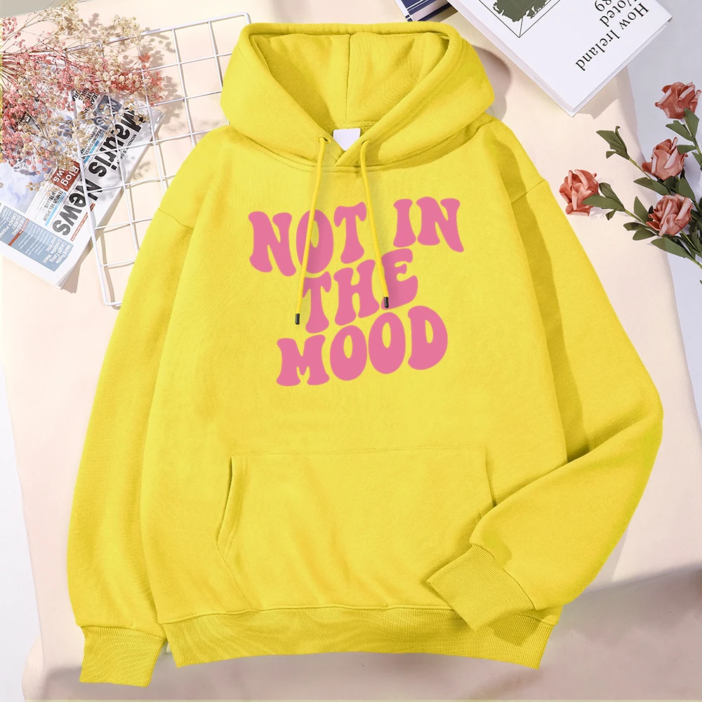 Not In The Mood Men Hoodie Designer Fleece Large Size Clothes Simplicity All-Match Hoodies Fashion Comfortable Streetwear Male