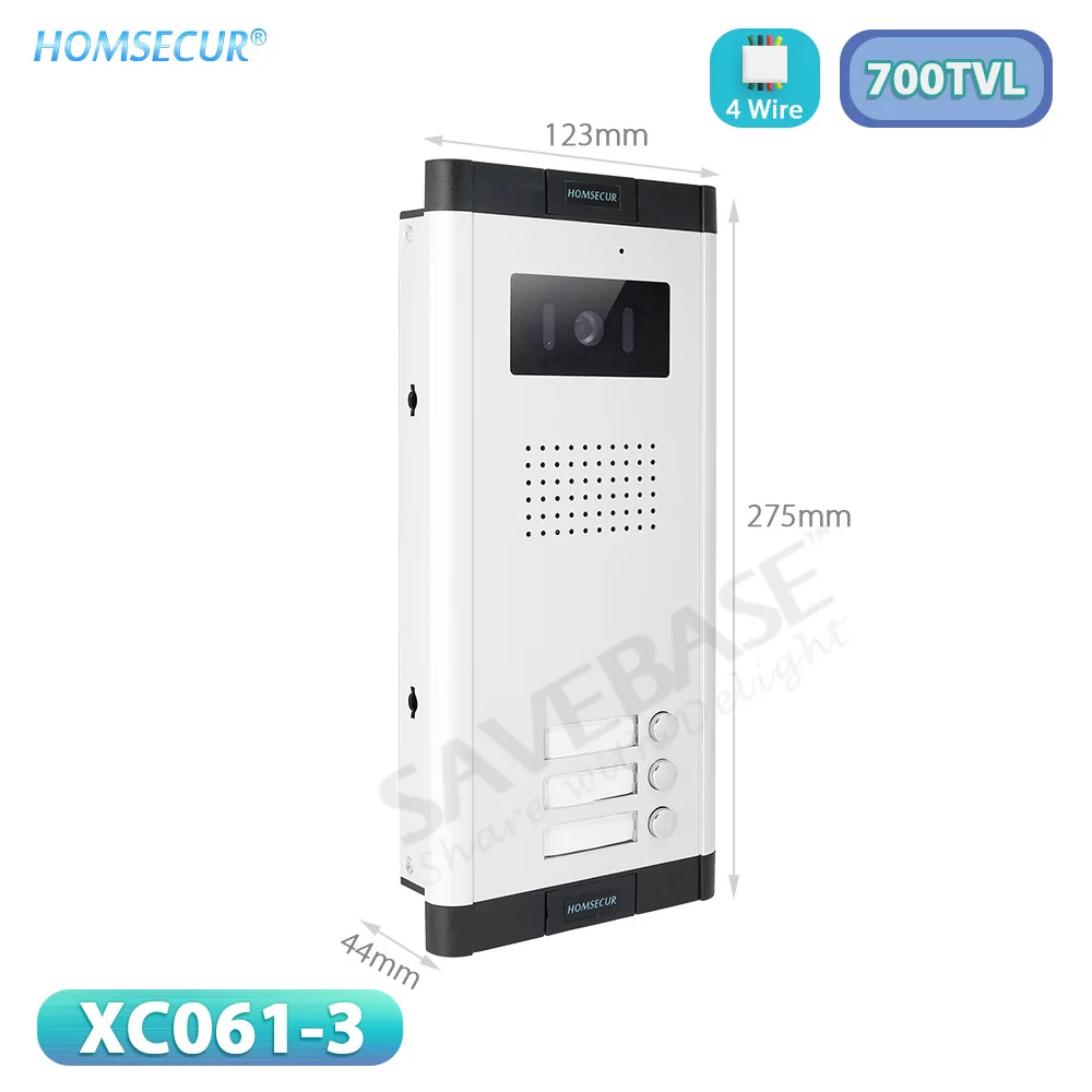 XC061-3 700TVL كاميرا جرس الباب في الهواء الطلق فلوش جبل ل 4 سلك فيديو باب الهاتف الاتصال الداخلي أمن الوطن 3 الشقق/الشقق #1