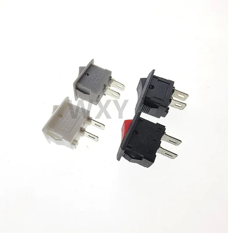 10 Pcs/lot KCD11 2 Pin 10x15mm Mini Push Button Switch SPST 3A 250V AC Snap-in On/Off Boat Rocker Switch 1Black Red White Gray