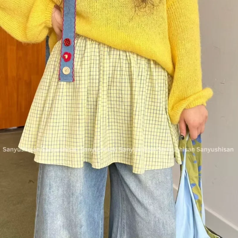 Korea Chic Sweet Casual Fart Curtain Skirt Bodycon All-match Slim Women's Skirts Lovely Exquisite Literary Faldas