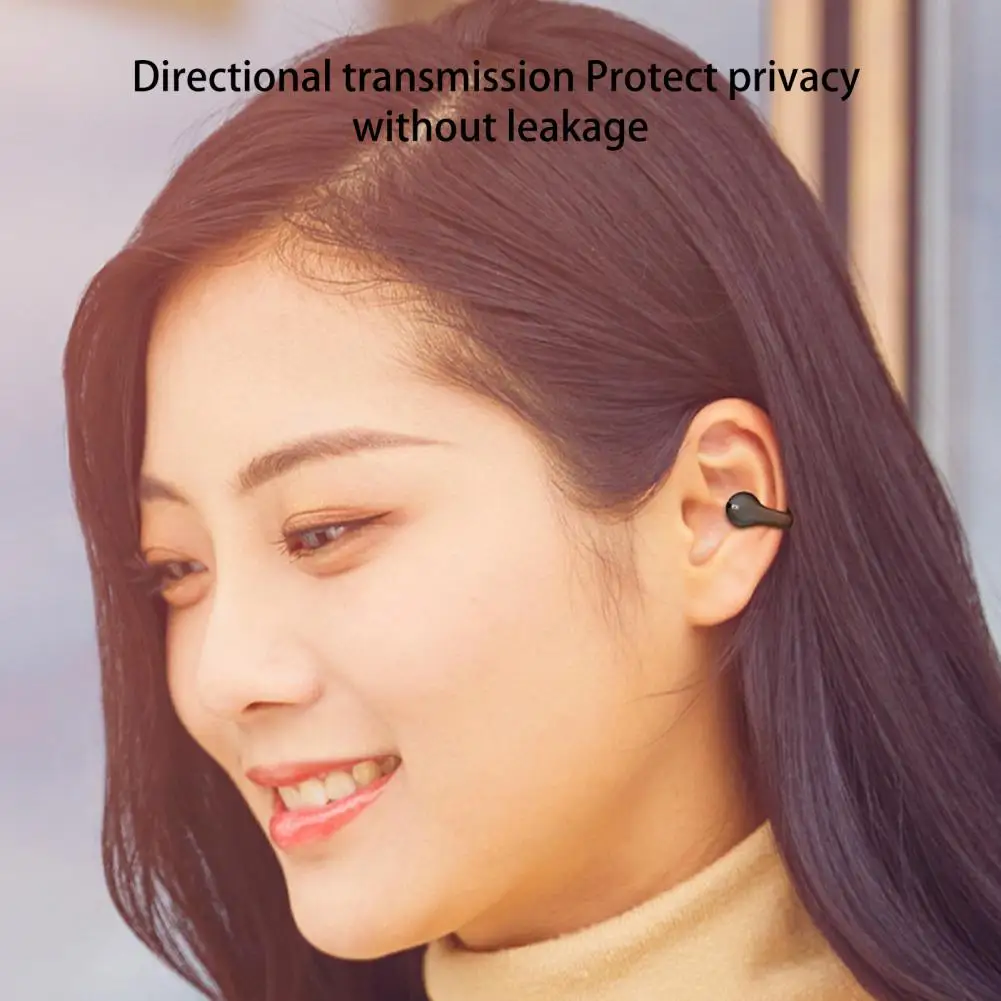 Portable HD-compatible Calling 400mAh Bluetooth-compatible 5.3 with Voice Assistant Ear-clip Earphone Sports Supply