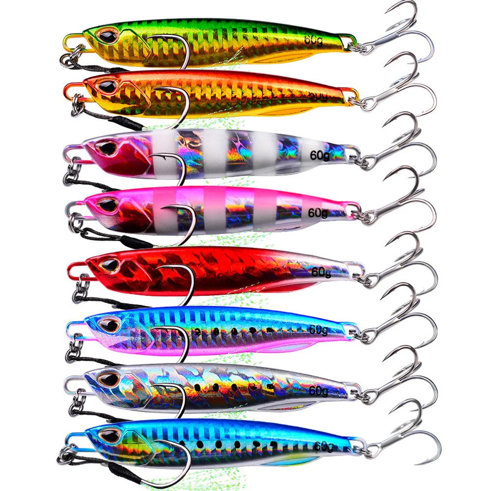 

8 Pcs/lot Jigging Lure Fishing Lures Metal Spinner Spoon Fish Bait Jigs Japan Fishing Tackle Pesca Bass Tuna Trout Set