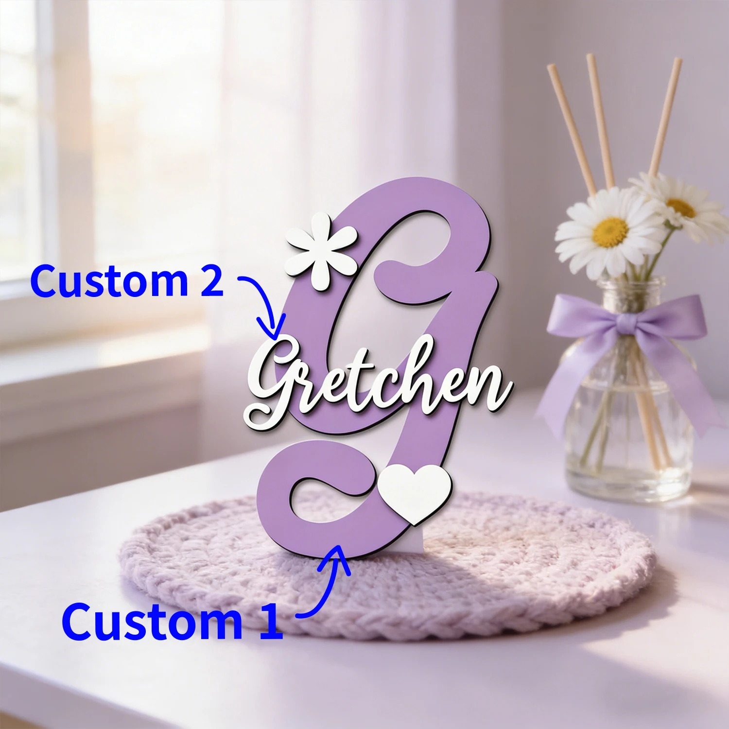 1pc Custom Floral Heart Initia - огляд і ціна Personalized Engraved Gift