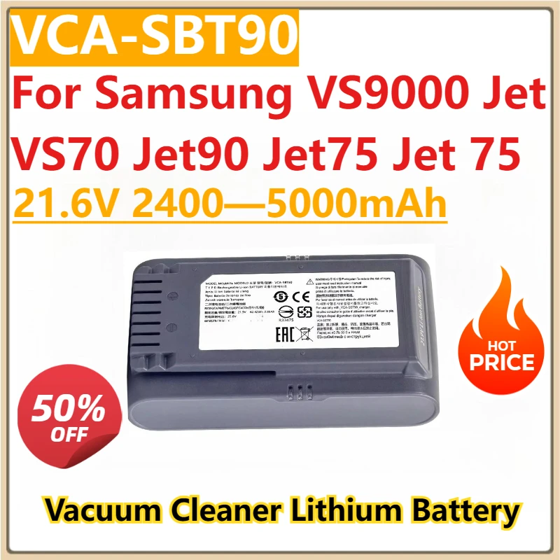 

NEW 4000mAh Vacuum Cleaner Battery VCA-SBT90 DJ96-00221A VCA-SBT90E For Samsung VS9000 Jet VS70 Jet90 Jet75 Jet 75 21.6V