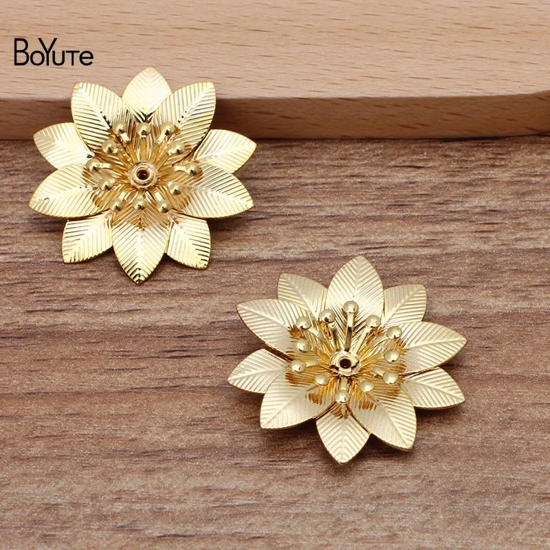 BoYuTe-Matériaux de fleurs en laiton métallique, bijoux faits à la main, accessoires de bricolage exécutifs, 29mm, 20 pièces par lot