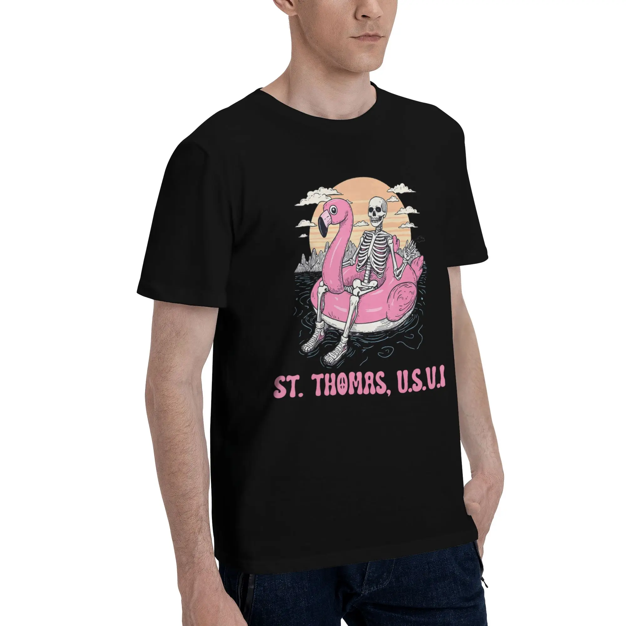New Arrival St. Thomas U.S.V.I. US Virgin Island Souvenir Vacation  T Shirt For Unisex  Cotton Tee Shirt Short Sleeve Clothing