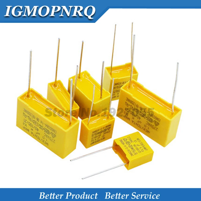 10 sztuk 275VAC kondensator X2 serii 0.01UF ~ 2.2UF kondensator folii polipropylenowej nowy 10nf 100nf 150nf 200nf 680nf 470nf 1UF