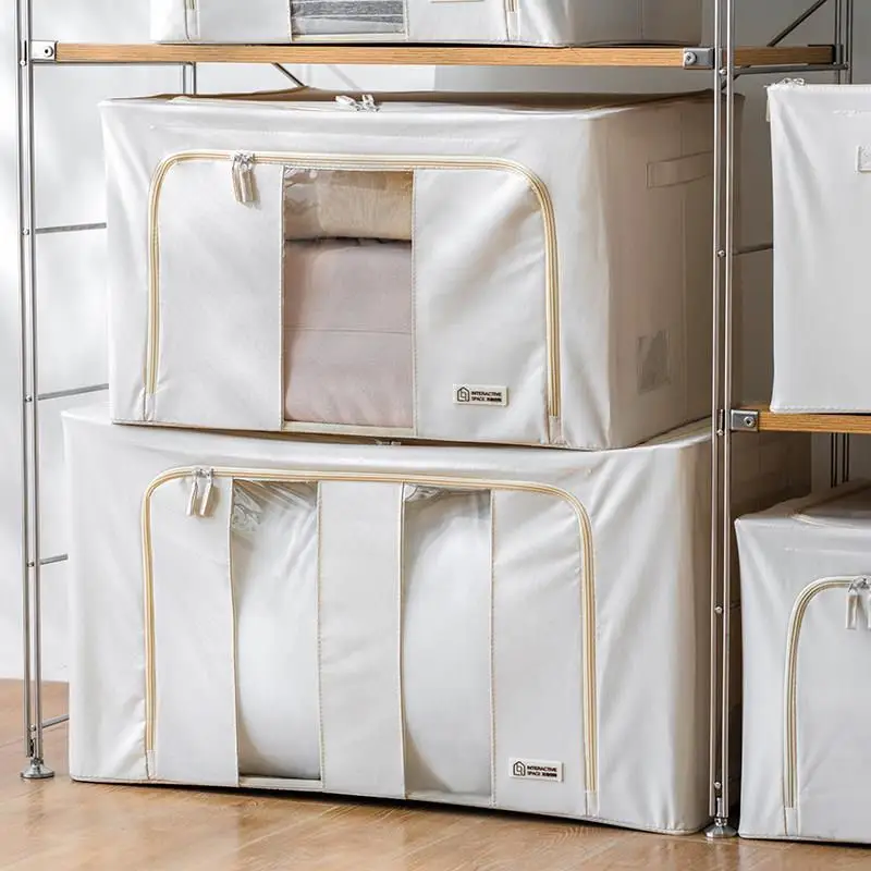 

Japanese Style Oxford Cloth Storage Box Home Clothes Storage Box Dormitory Moving Bag Wardrobe Storage Box Moving Utility Tool