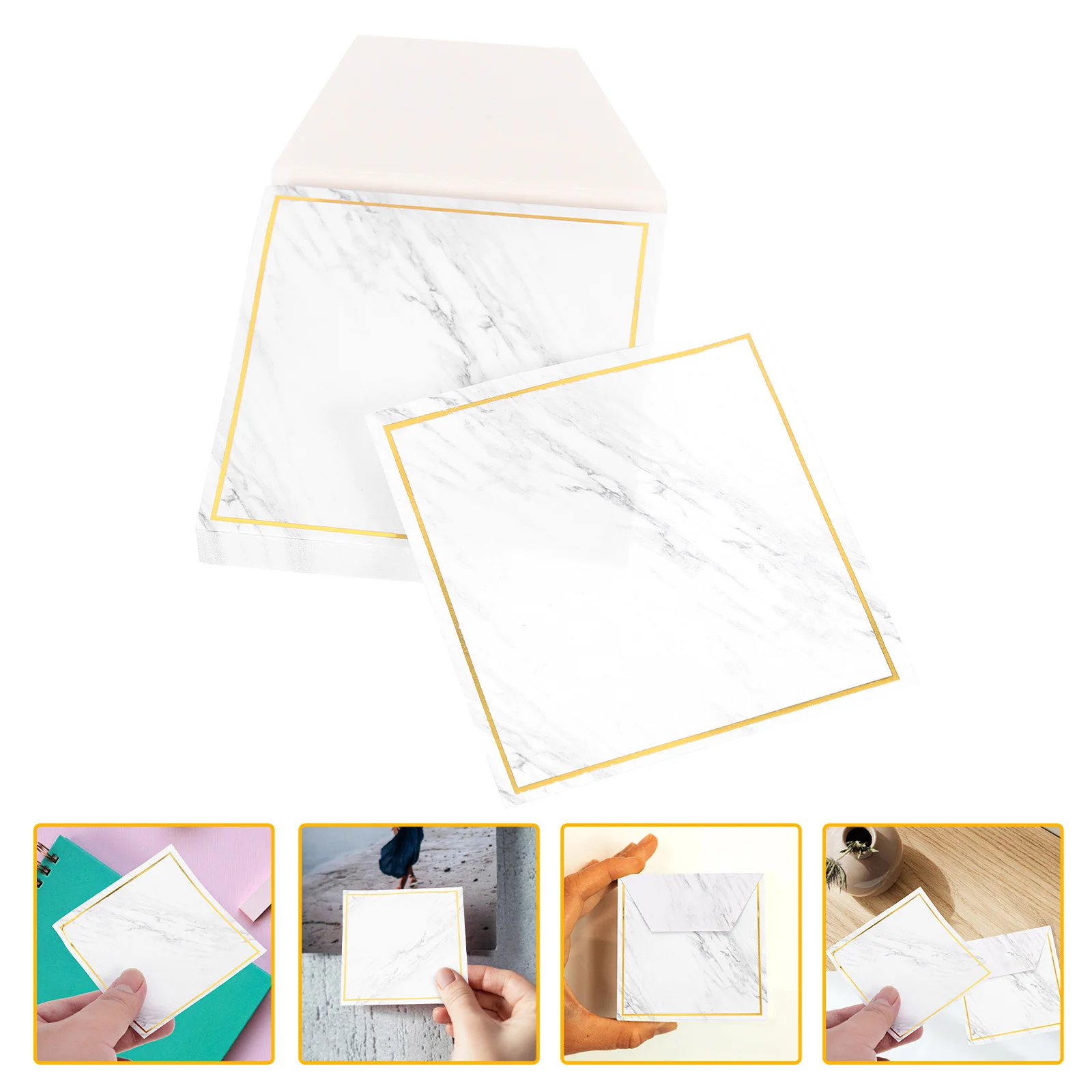 

Marble Pattern Office Memo Pad Practical School Use Adhesive Long-Use Office Memo Pad