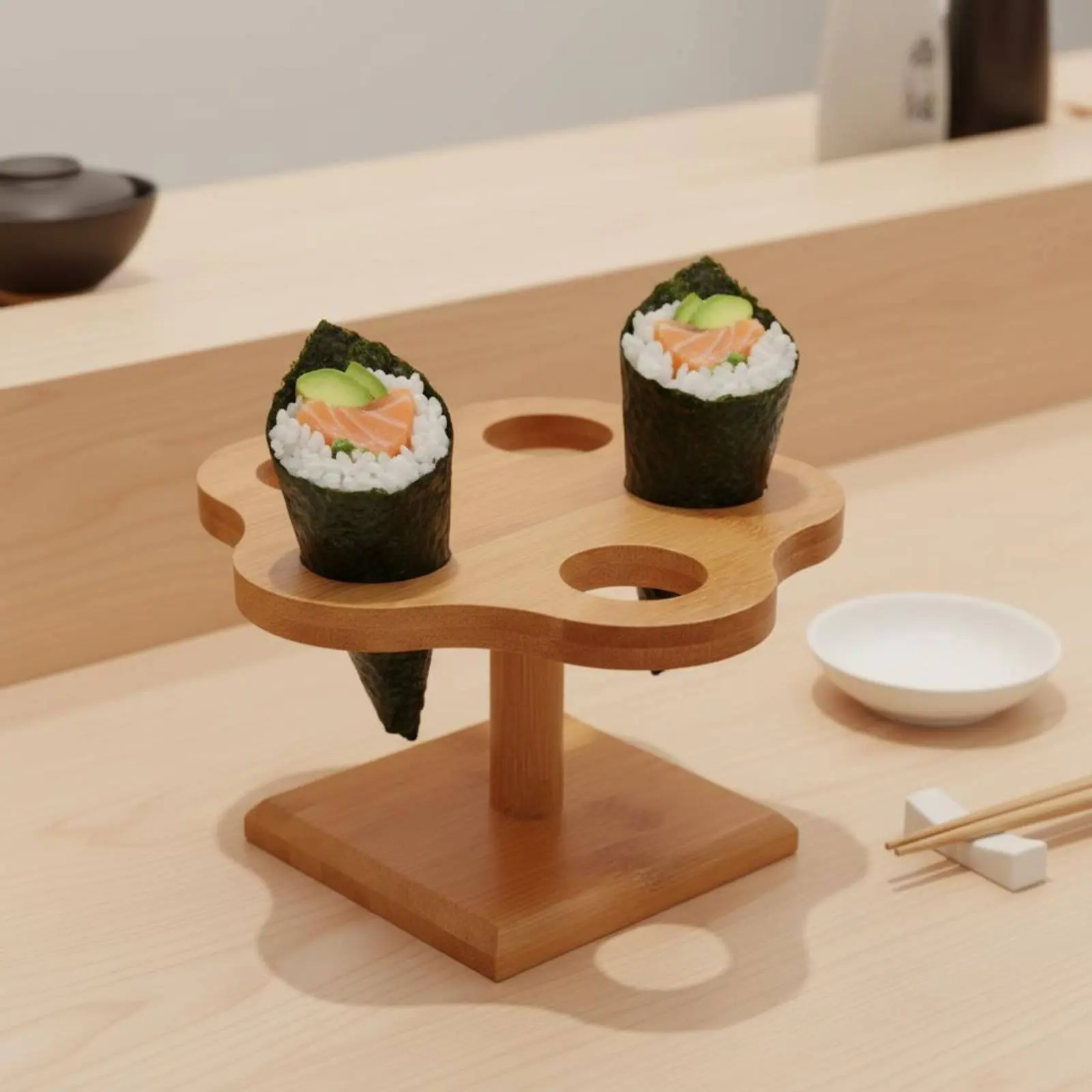 Sushi Hand Roll Stand Sturdy Sushi Hand Roll Holder Taco Display Stand Reusable Tableware Multi-Slot for Restaurant