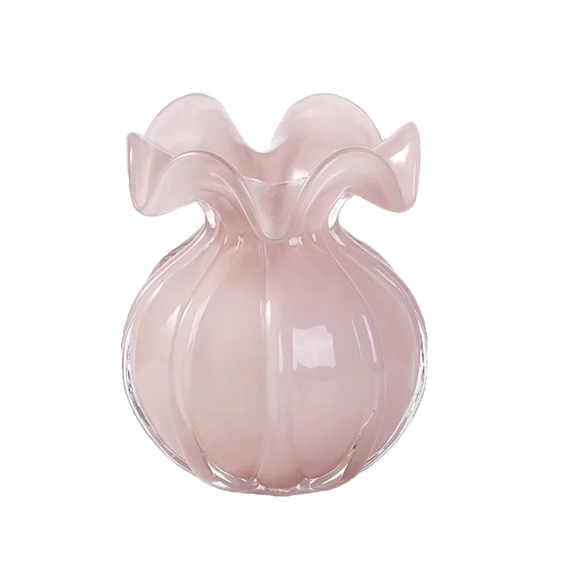

Pomegranate vase ornament, living room flower arrangement glass light luxury high-end pink high-end dining table
