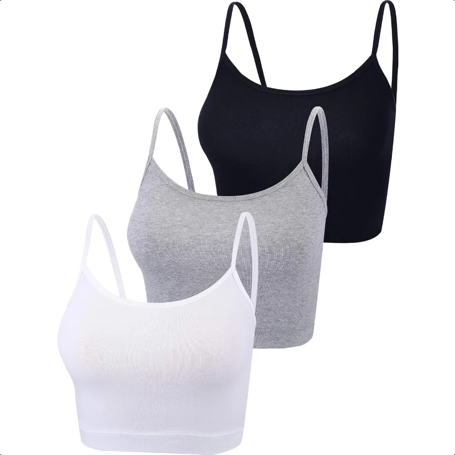 

3 Pcs Crop Camisole Top Spaghetti Strap Tank Sleevel Crop Tank Top for Women Sports