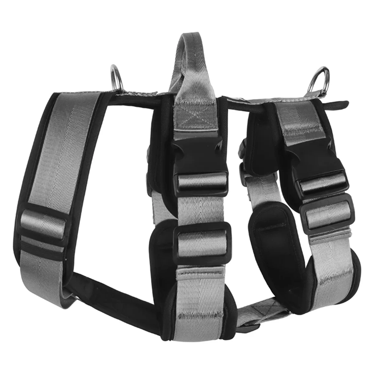 

Explosionproof Big Dogs Harness with Handle Durable Adjustable Pet Chest Straps for Large Dog, Grey, L