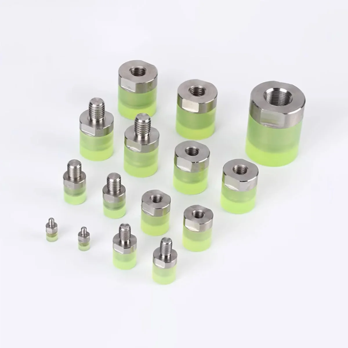 1 Buah Sekrup Baja Tahan Karat Berlapis Poliuretan Benang Eksternal untuk Bantalan Silinder Anti-tabrakan Blok Penyangga Tahan Aus