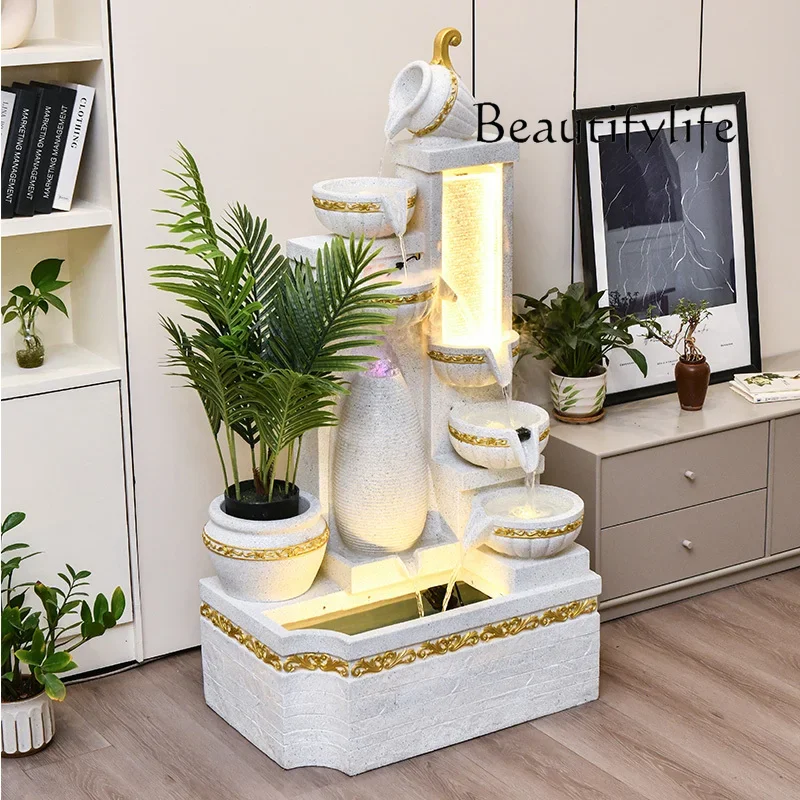 X36 European Simple Flowing Water Ornament Creative Home Living Room Floor Fish Pond Landscape