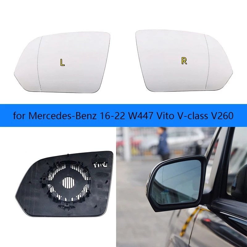 

Left/Right Side Heated Mirror Glass Rearview Mirror GlassFor Mercedes-Benz 2016-2022 W447 Vito V-class V260