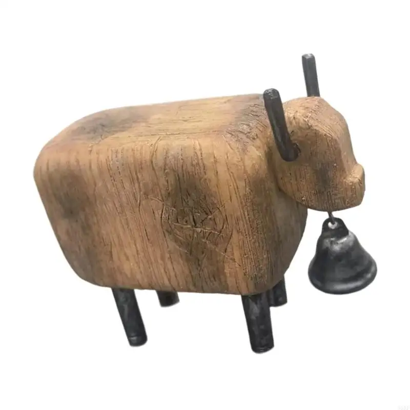 Animal Figurine with Brown-and-Dark Coloring, Wood-Look Texture, and Character for Indoor Display Arrangements 55KF