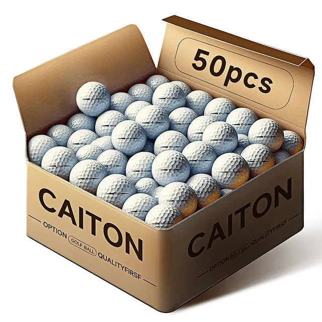 Caiton 50 szt. 2-warstwowych piłek golfowych - 332 dołek, maksymalna odległość, regulacja wirowania, trwałe, precyzyjne - do treningu i zabawy w golfa