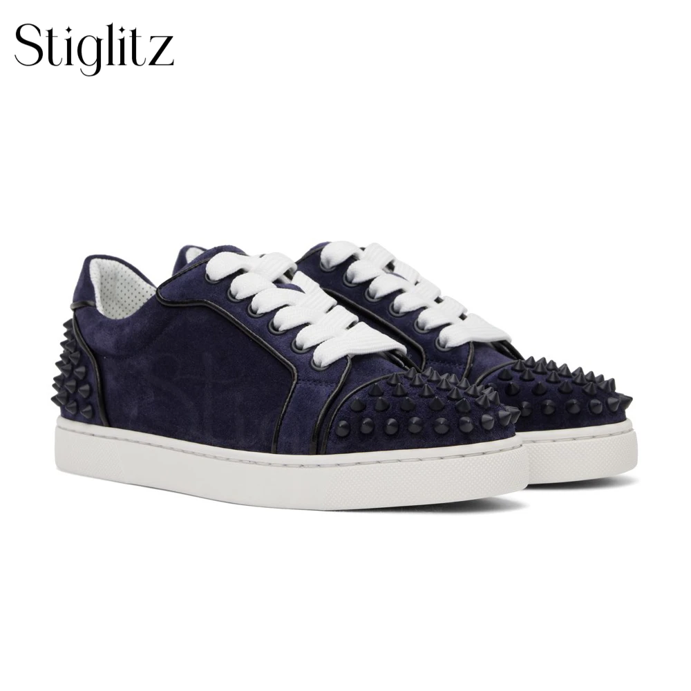 

Mellitic Rivet Suede Sneakers for Men Designer Style Lace up Casual Shoes Multi Color Custom Flat Shoes Men Women Daily Footwear