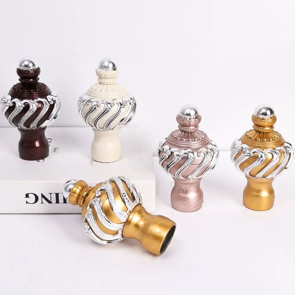 1Pcs Hardware Accessory Curtain Rod Decorative Head Plastic Drape Rod End Cap Cover Home Decoration European
