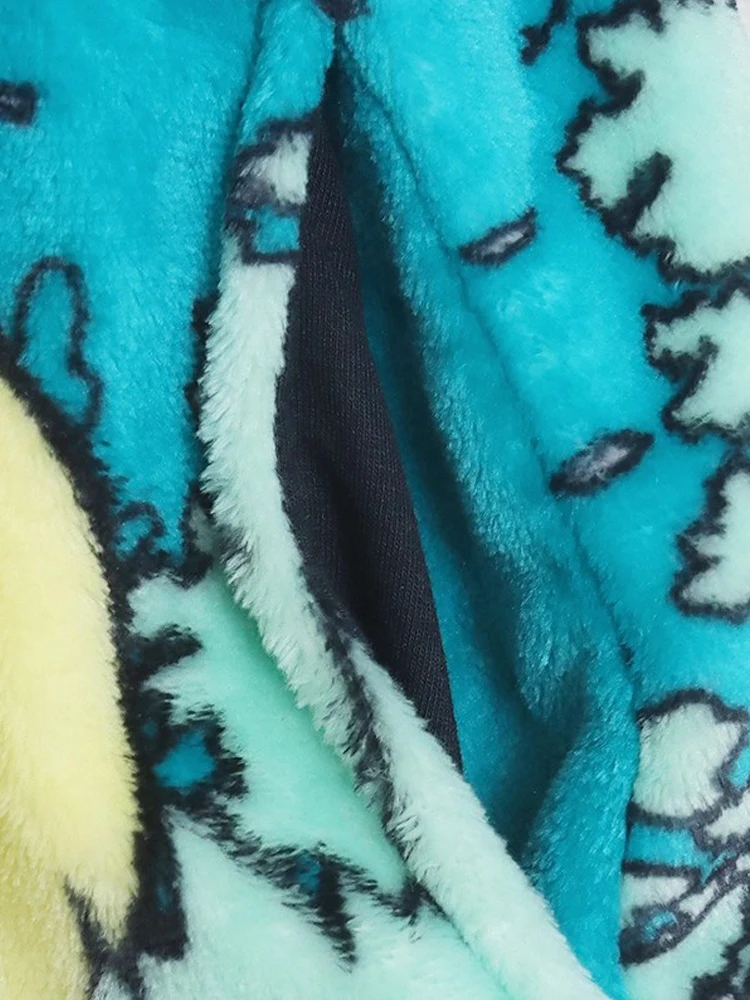 ديزني ميكي ماوس بلوتو طباعة البلوز للجنسين المرأة جيب كم طويل سترة القطيفة زمم البلوز القمم الشارع الشهير الإناث