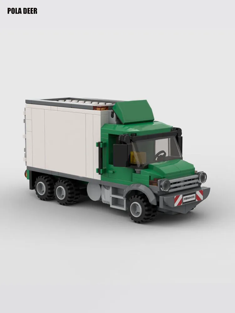 Poladeer 213 Pcs City Transport Cargo Box Heavy Truck Small Particle Building Block Toy Model Puzzle Creative Gift Ornaments