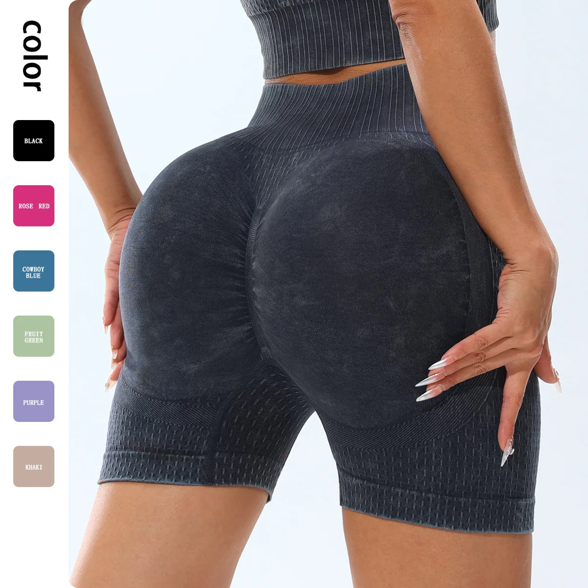 Tights High Waisted Shorts Sexy Peach Quick Drying Breathable Yoga Pants Women'S Running Sports and Fitness Three Point Shorts