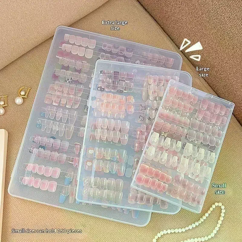 Press On Nail Storage Box False Nail Tips Nail Display Stand Dustproof Transparent Empty Storage Color Card Book Nail Tools 1Pc