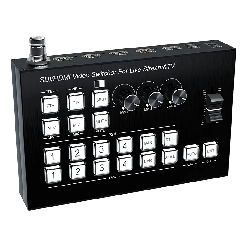 SDI/HDMI Video Switcher For Live Streaming 4 In 2 Out Type-c USB3.0 HDMI Video Switcher