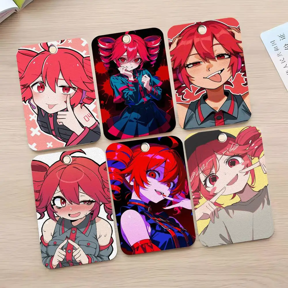 

1pc Cute K-Kasane T-Tetos Card Case Keychain Access Card Bag Key Tag Ring Leather Card Holder Key Ring Access