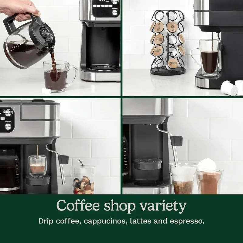 CUISINART เครื่องชงกาแฟระบบบาริสต้า, เครื่องชงกาแฟกลาง 4-In-1, กาแฟแบบเสิร์ฟเดี่ยว