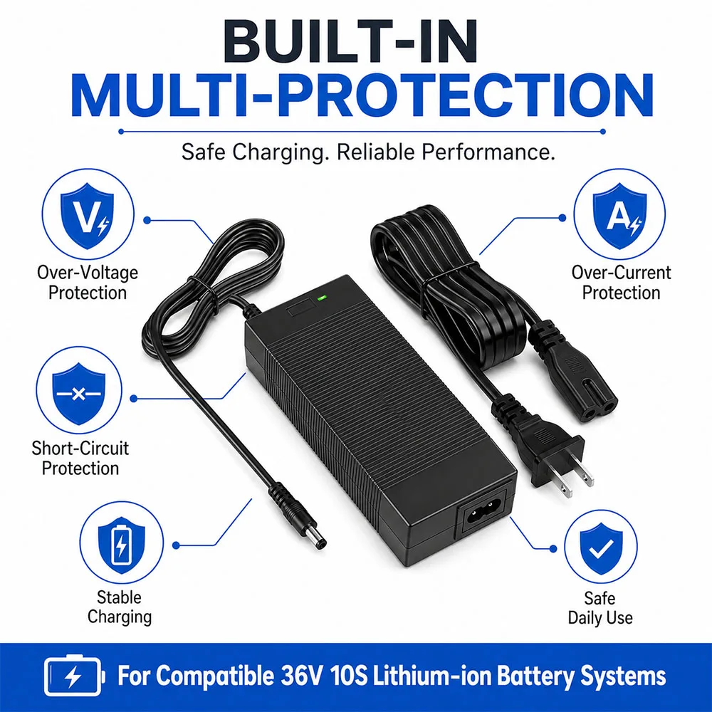 42V 2A Lithium Battery Charger for GOTRAX GXL V2