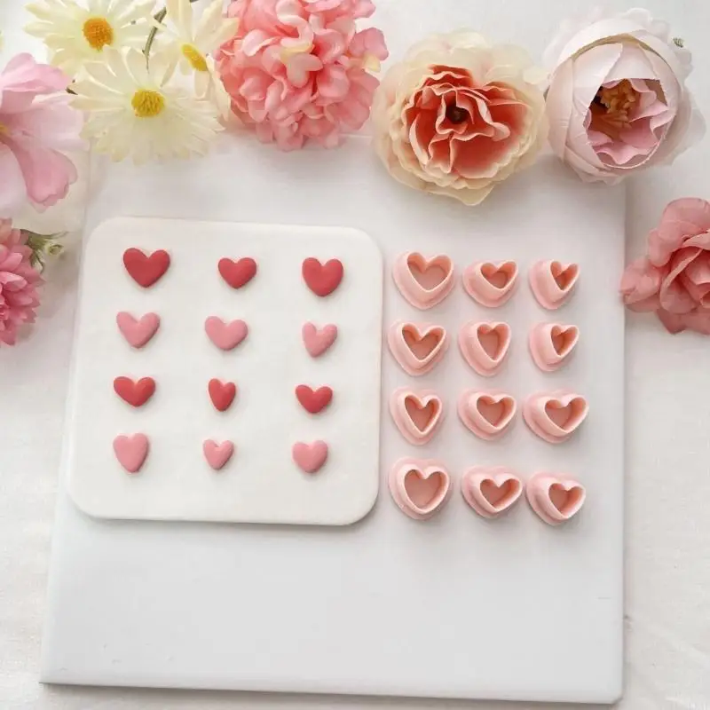 

12pcs Multipurpose Small Heart Clay Cutters Accessory for Jewelry Making Cookie Decorating and More Craft Supplies