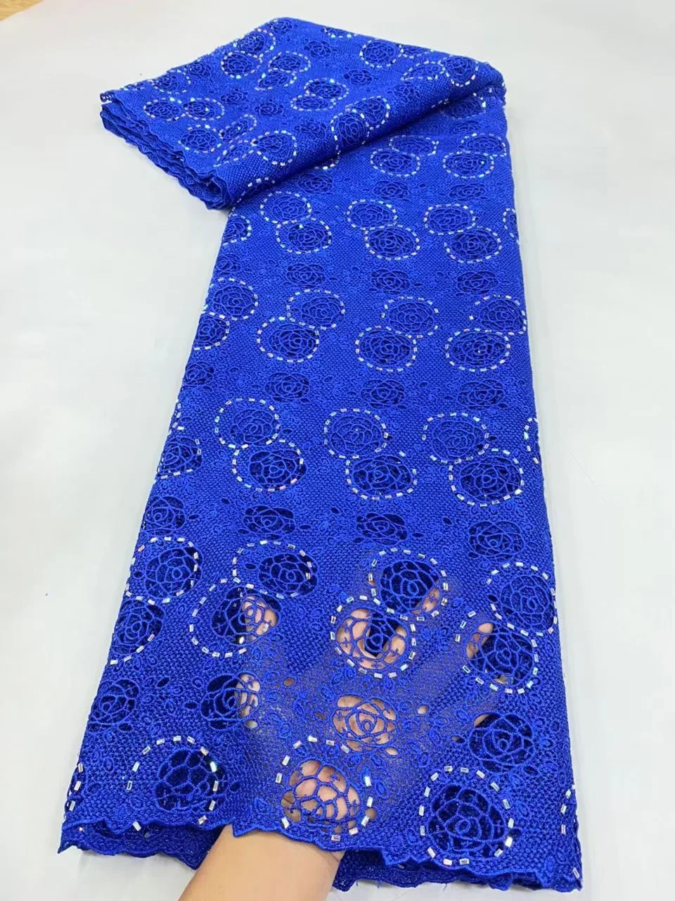 

African Guipure Embroidery Lace Gold Cord New French Lace Fabrics For Party Dress 5 Yards