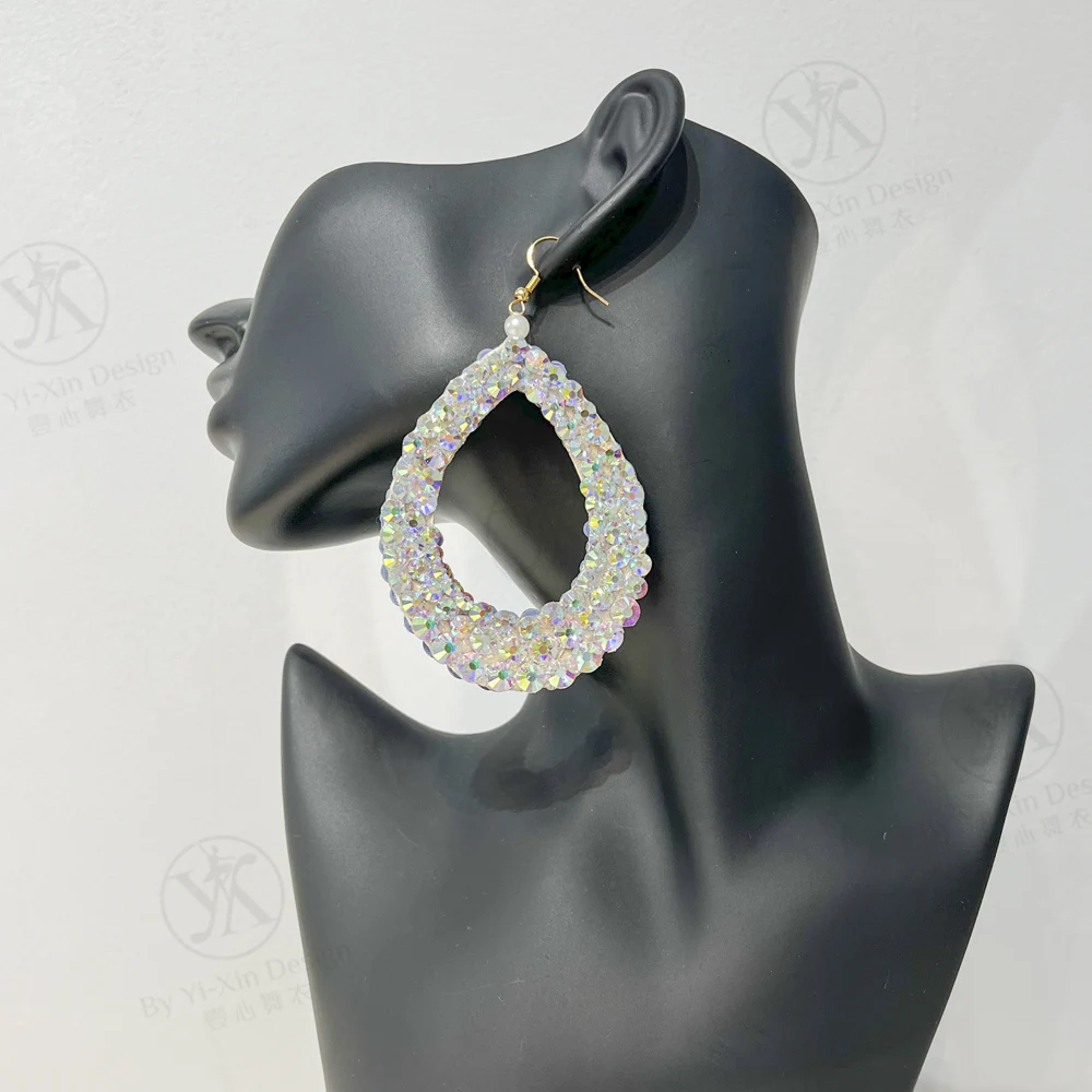 Orecchini personalizzati per spettacoli di danza latina, decorazione di danza del ventre, accessori per orecchie da palcoscenico