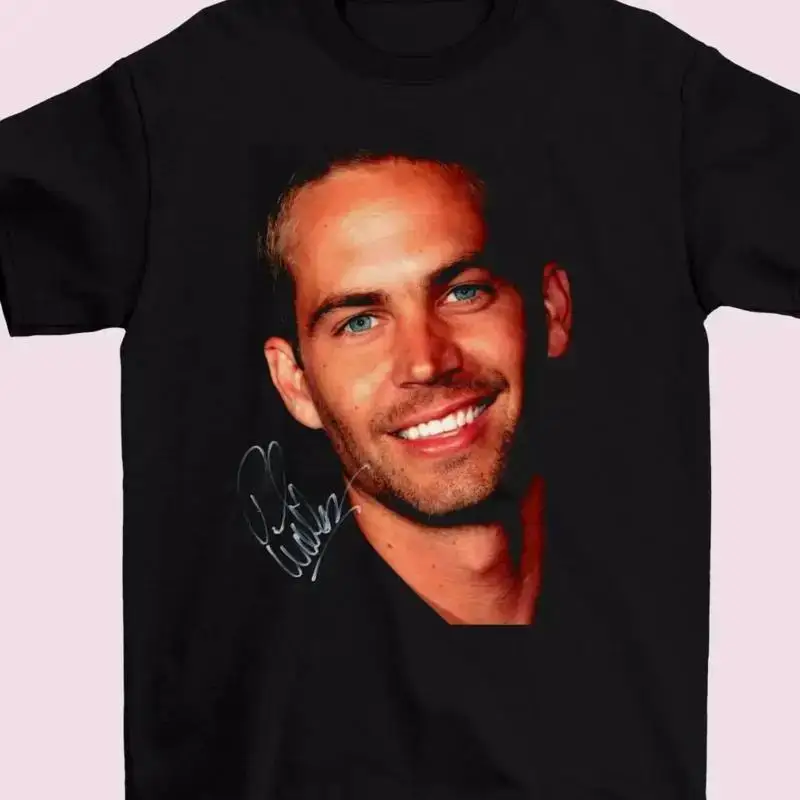 Paul Walker Signed T shirt Black Actor All Size S To 5XL