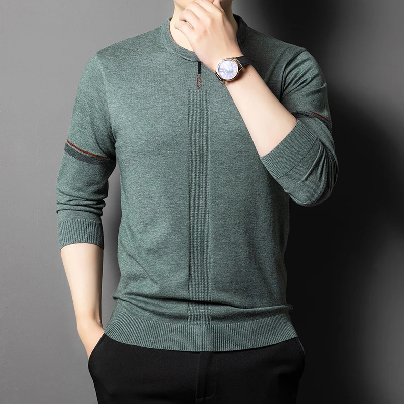 Top Quality Premium Knit Men Pullover Sweater Jumper Textured Detailing Lightweight Breathable Round Neck Design